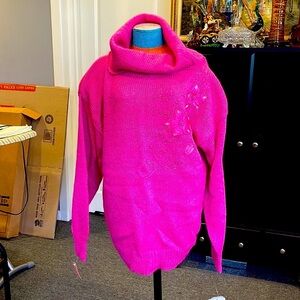 VTG Joyce soft  pink sweater, size XL, NWT, cowl-neck long sleeves, 90s look Y2K